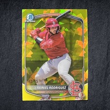 Rainiel Rodriguez 2025 Bowman Draft Sapphire Chrome Yellow Refractor /75