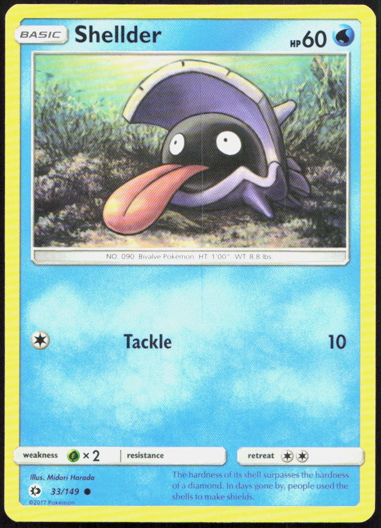 Shellder 33/149 Common SM Base Set Pokemon