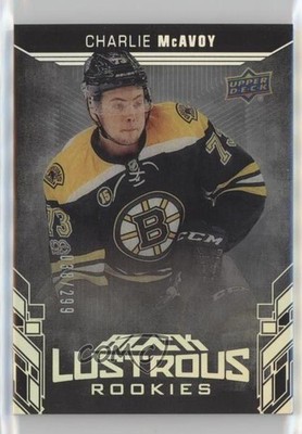 2017-18 SPx UD Black Lustrous Rookies 38/299 Charlie McAvoy #LR-CM RC t5g