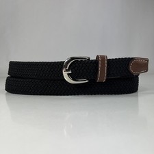 Stretchy Black Woven Belt - Women's Size 40