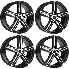 Set 4 15 Vision 640 Nitrous Gloss Black Machined Face 15x6.5 5x4.5 38mm Wheels