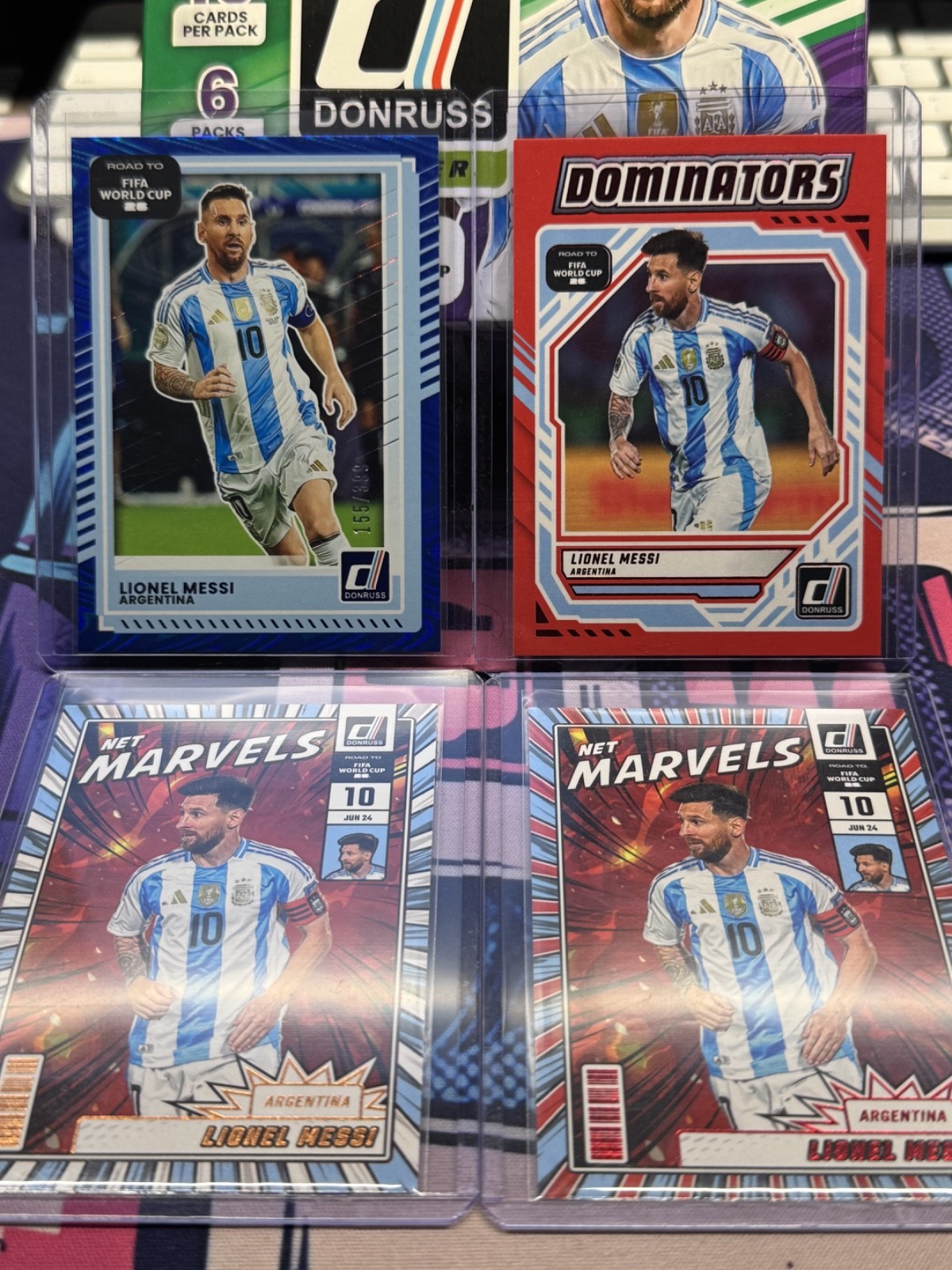 2025-26 Panini Donruss Road to FIFA World Cup Lionel Messi Lot Blue /399 + Net M