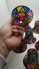 Vintage Plastic Bell Faux Stained Glass Christmas Light Covers Lot Of 10 — photo 8
