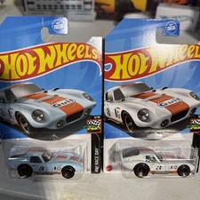 LOT OF 2 - Hot Wheels #122 HW Race Day Shelby Cobra Daytona Coupe White and Blue