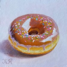 Natura morta "Panificio", dipinto ad olio 5x5in