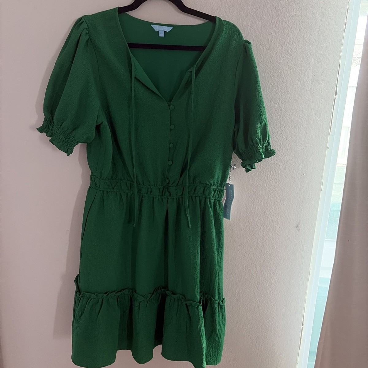 green emerald velvet dress Long-Sleeve Sadie Shift Dress in Evergreen | Color - Evergreen Ponte / XXL