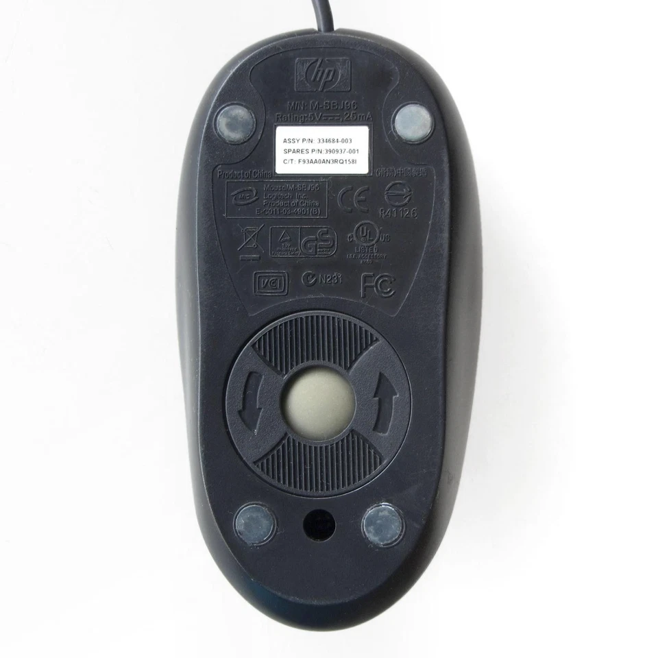 HP / Logitech PS/2 Maus M-SBJ96 - 3 Tasten, Mausrad (334684-003 390937-001) - Bild 2 von 3