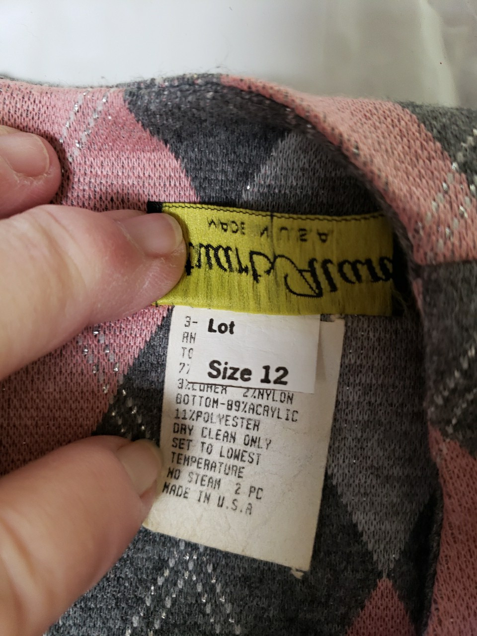 vintage argyle pattern Stuart Alan shift dress, s… - image 7