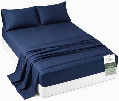 Queen King Bed Sheet Sets 4PCS, Comfy Breathable & Cooling, Full/Queen/Split ...