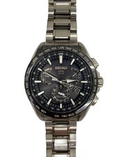 Seiko Astron GPS Solar Watch Black Silver 8X53-0AD0-2 Used