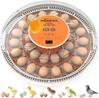 30 Incubators for Hatching Eggs, Egg Incubator with Automatic Egg Turning and Hu