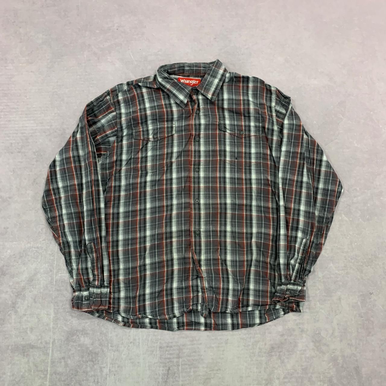 Wrangler Shirt checked patterned long sleeve shirt with chest pockets Men's XL
