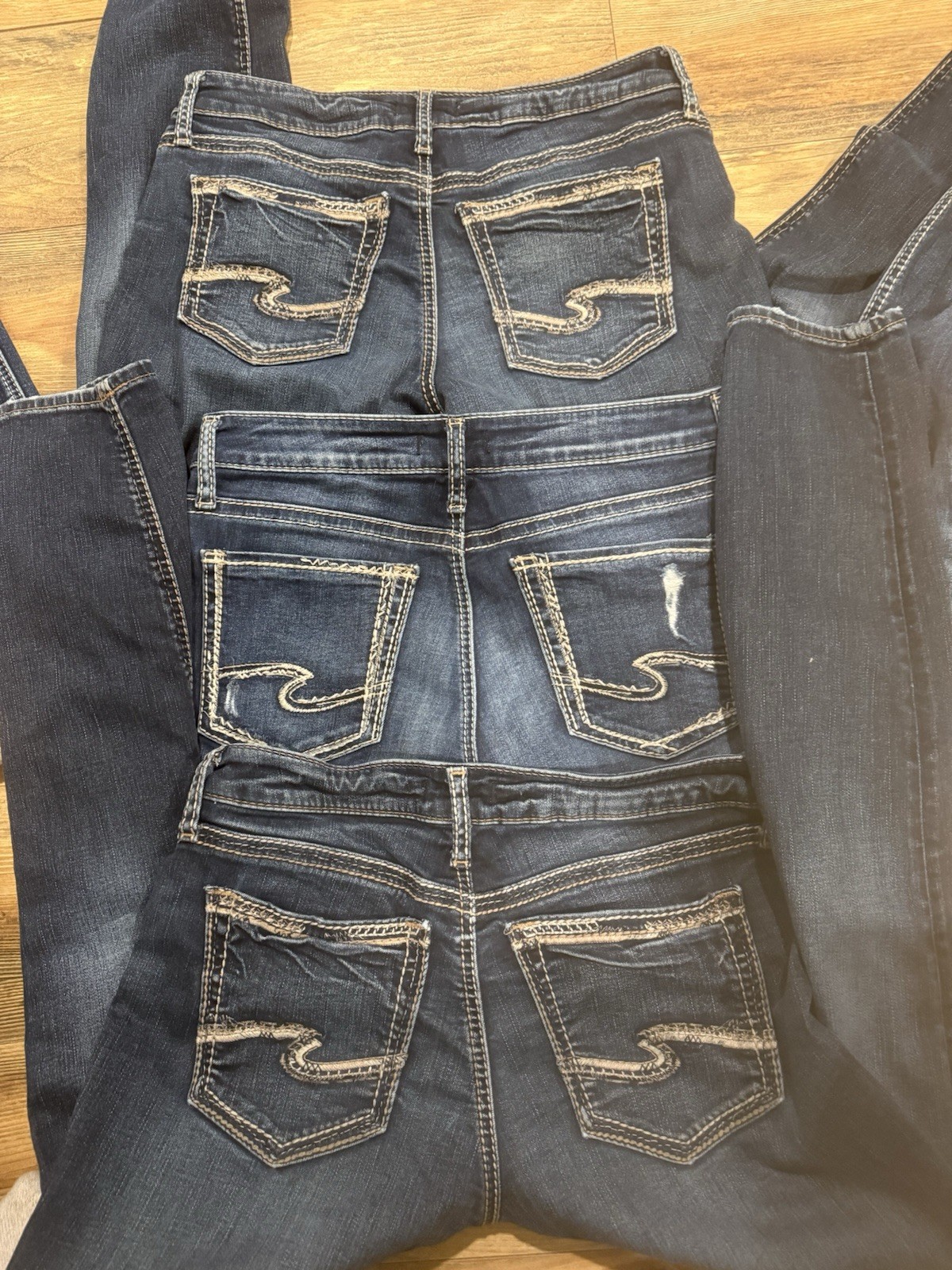 3 Pair Silver Jeans Suki Skinny Womens 30x29 Dark Wash Mid Rise Stretch Y2K EUC