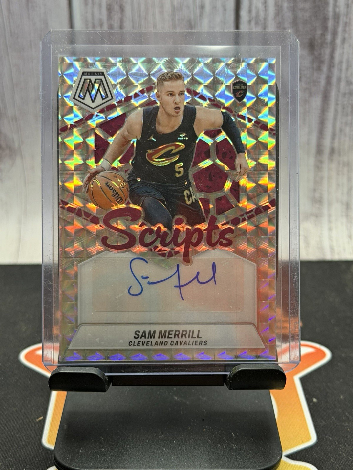 Panini 2023-24 Mosaic Sam Merrill #MS-SAM Scripts Autograph Cavaliers