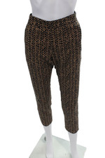 Cartonnier Anthropologie Womens Textured Straight Leg Pattern Pants Brown Size 6