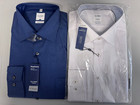 2 x OLYMP Hemd LUXOR 43, regular fit, blau und weiss, langer Arm, NEU OVP