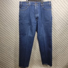 Vintage Levis 540 Leather Brown Tab Jeans Men's Size 36X29 Relaxed Fit 1999