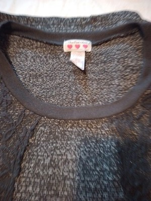 Three Hearts, Crew neck Pullover Black Dress, Lace Down The Side's, Size 2X.
