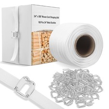 Ribbonlic 3/4" x 500' Woven Cord Strapping Kit, Banding White