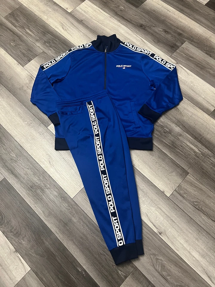 Polo Ralph Lauren Men's Tracksuit Matching Set Tape Trim Jacket XL + Pants Large - Image 3 of 4