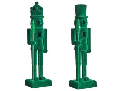 Nussknacker-Figuren 2er-Set Kunststoff  Weihnachtsdeko grün Flatey