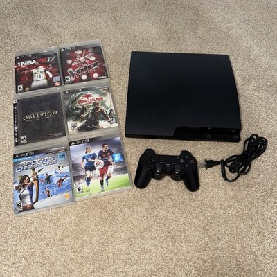 Sony PlayStation 3 Slim 160GB w/ Cable, Controller, and Games [TESTED/WORKS]