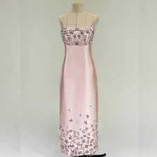 Pink Stain Mermaid Prom Dress Sequined A-line Square Neck Long Evening Gowns