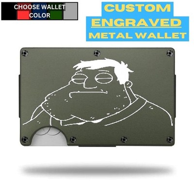 Custom STAN SMITH AMERICAN DAD #2 Laser Engraved Wallet - Pick A Wallet Color