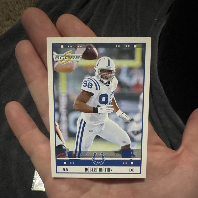 2005 Score Robert Mathis #126 Indianapolis Colts NFL Football Card Base Set