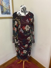 Soon Stunning Floral Multicoloured Ruched Pencil Dress Size18