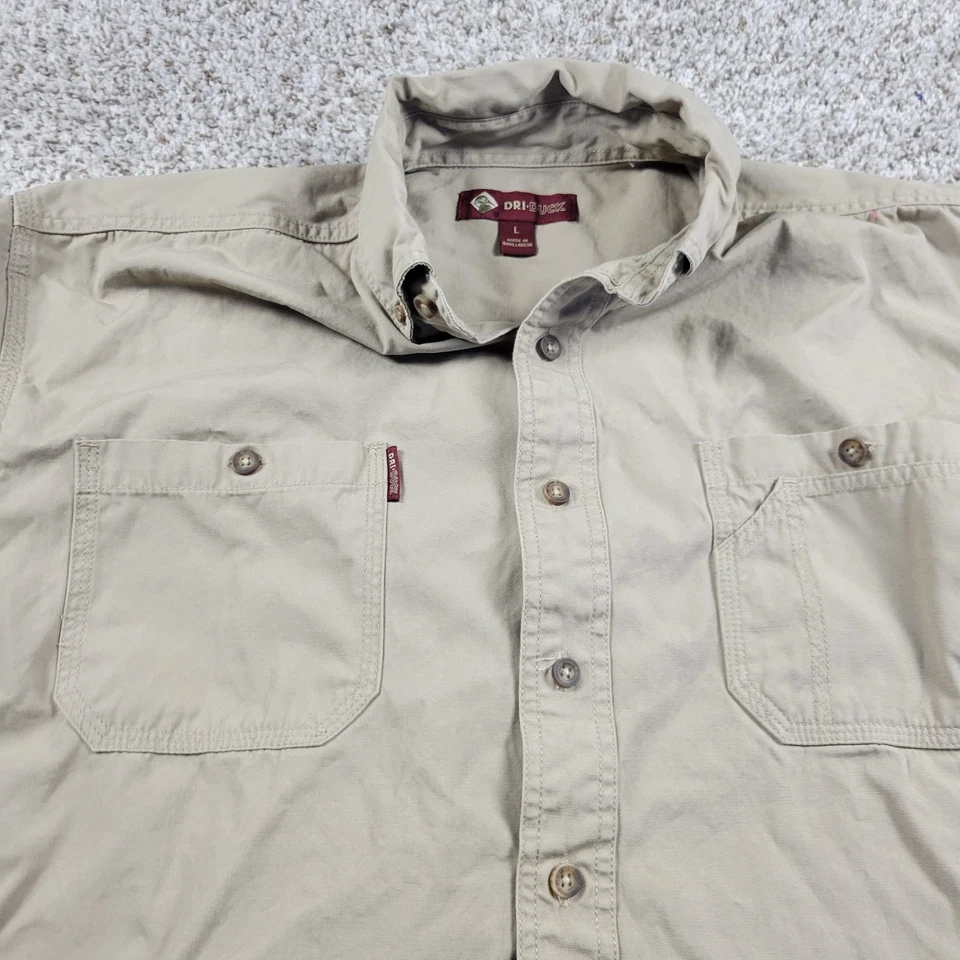 Dri Duck Shirt Mens Large Brown Long Sleeve Button Down Oxford Outdoors - Image 3 of 4