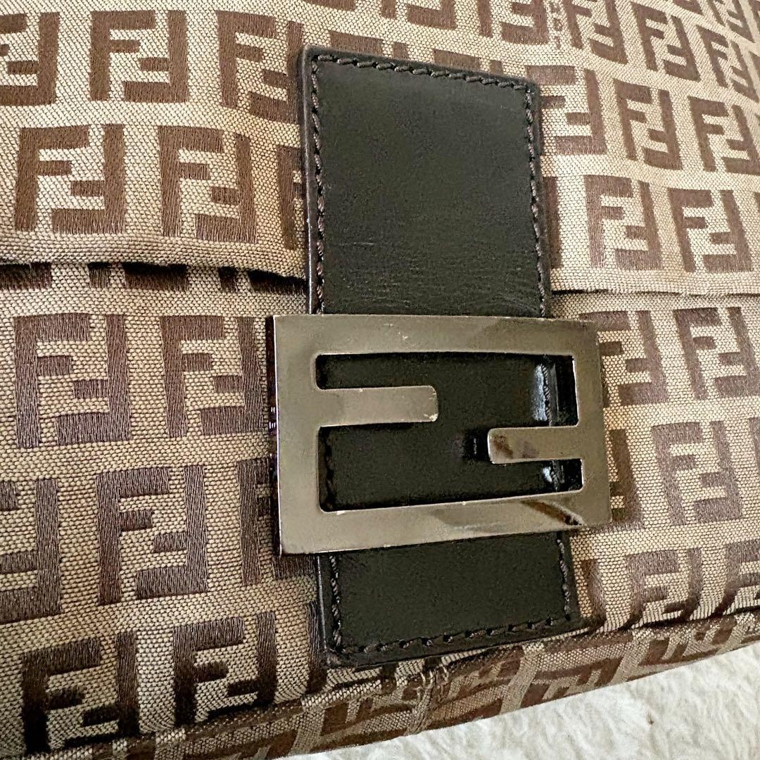 Fendi Mamma Baguette Women's Shoulder Bag Handbag Zucchino Canvas Leather Brown thumbnail 9