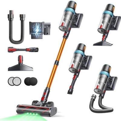 Akku-Staubsauger 50 kPa/600 W/65 Min, Kabellos mit 1 m Schlauch, Wandladestation