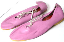 Rare Vintage Dance Centre by Bloch Pink Rose Leather Jazz Shoes Ballet Flats 9