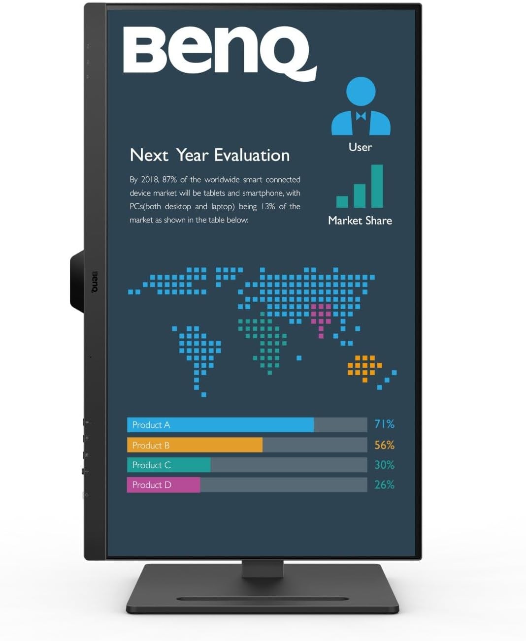 Monitor Benq BL2790QT 27" 2K QHD, 75Hz, 5ms, HDMI y Display Port, sin parpadeo, imagen 3