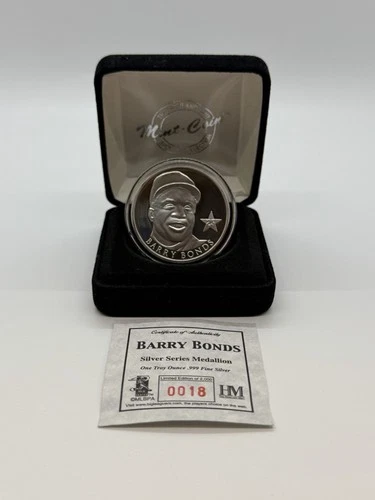 Barry Bonds MLB Baseball One Troy Ounce .999 Fine Silver Round /2,000