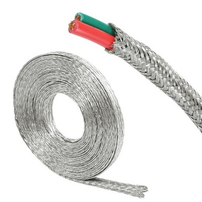 SUNNAREPOON Tinned Copper Wire Shielding Sleeve, 1/4inch - 12ft, Silver