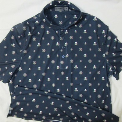 G/FORE   Skull & Crossbones - Navy - M Medium - Golf Polo Shirt - New