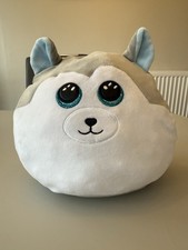 TY Squish A Boo Slush The Husky Plush Toy Beanie Baby Soft Glittery