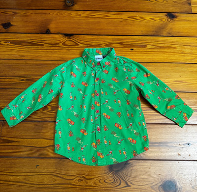 How the Grinch Styled Christmas Button-Down Long Sleeve 100% Cotton Size 4T