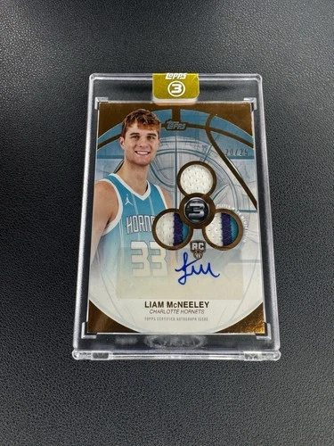 2025-26 Topps 3 (Three) Liam McNeely Rookie 3 Patch Auto /25 VERTICAL RC #RPV-LM
