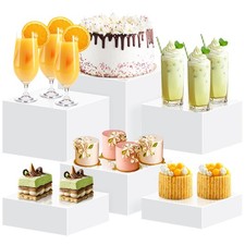 6Pcs Buffet Risers, Food Risers for Buffet Table, Acrylic Cube Display Risers...
