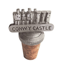 Conwy Castle Wales Pewter Bottle Stopper - Handmade English Pewter
