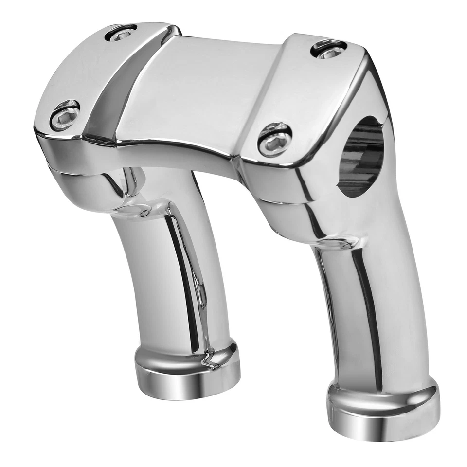 4" Handlebar Riser 1.25" Bar Fit For Harley Softail Fatboy Dyna Low Rider Chrome - Image 2 of 4