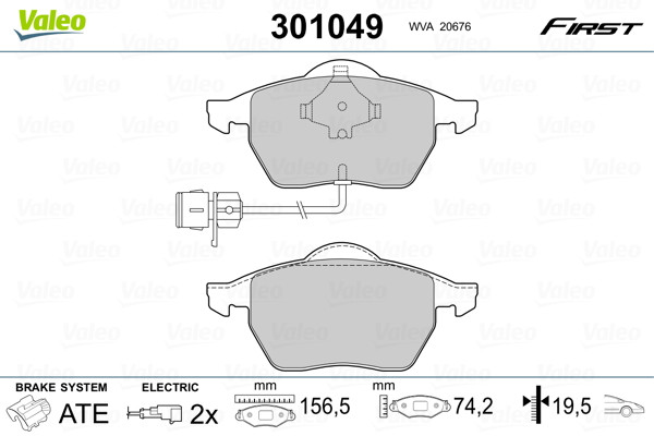 Frein à disque sans sifflement avec le kit de plaquettes VALEO 301049 pour AUDI 100 C4