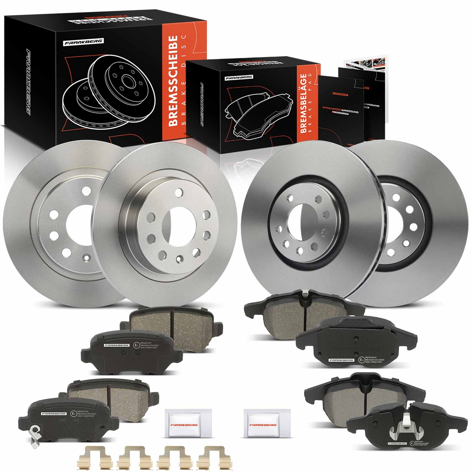 FRANKBERG 4x Brake Discs & Brake Pads for Vauxhall Astra 2004-2010 Front & Rear