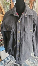 Dickies Jacket Men Black Canvas Flannel Lined Snap Up Outdoor Work Coat Medium
