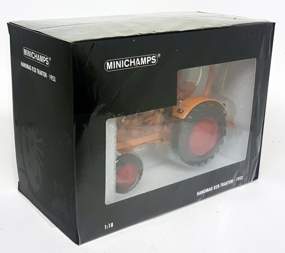 Minichamps 1/18 Hanomag R28 Tractor 1953 Orange Diecast Model Farm - Image 2 of 4