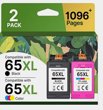 65XL Compatible Inkjet Ink Cartridges 2 Pack Black  Tri-Color for HP