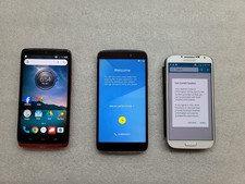 Lote de 3 teléfonos Samsung Galaxy S4 - Alcatel Onetouch Idol 60451 - Droid Turbo